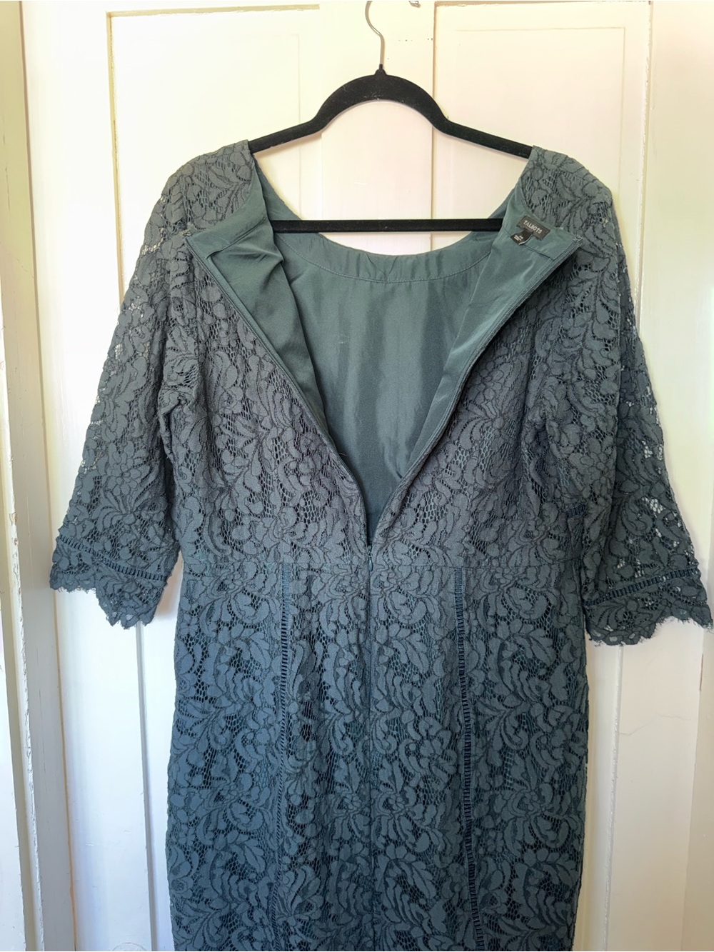 Talbots Teal Lace Cocktail Dress - Picture 3 of 4